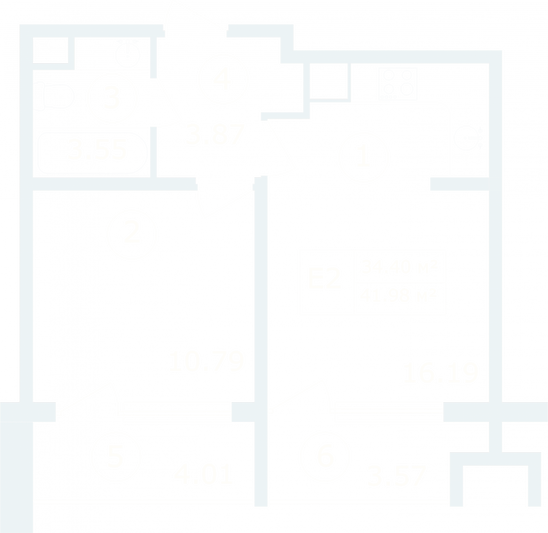 Продажа 1-комнатной квартиры 42 м², 2/9 этаж