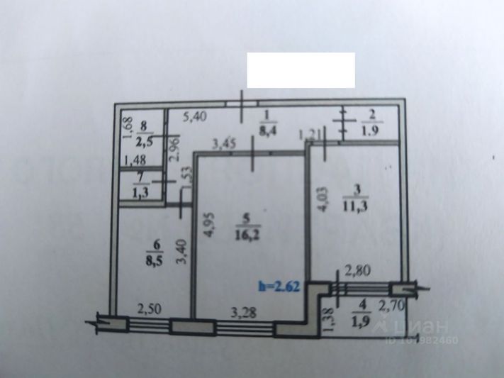 Продажа 2-комнатной квартиры 54 м², 6/9 этаж