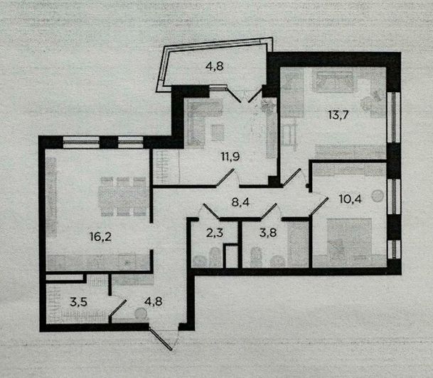 Продажа 3-комнатной квартиры 77,8 м², 21/29 этаж