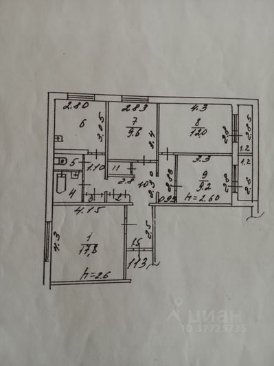 Продажа 4-комнатной квартиры 80 м², 3/9 этаж