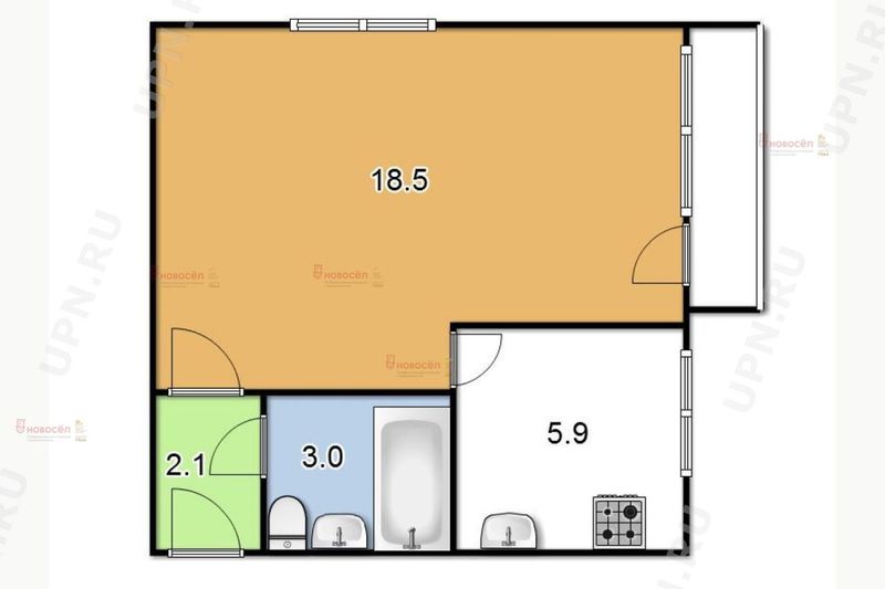 Продажа 1-комнатной квартиры 31 м², 3/5 этаж