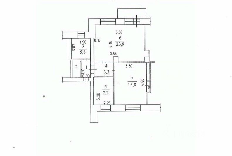Продажа 2-комнатной квартиры 58 м², 4/4 этаж