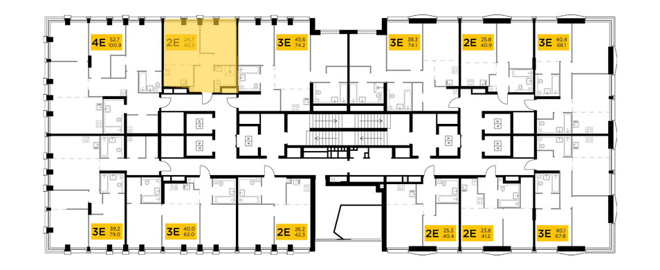 Продажа 2-комнатной квартиры 40,3 м², 22/33 этаж