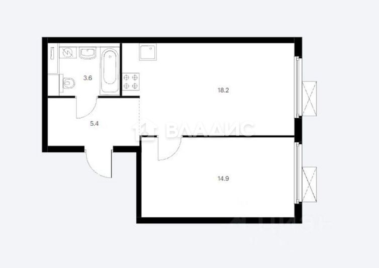 Продажа 1-комнатной квартиры 42,1 м², 16/33 этаж