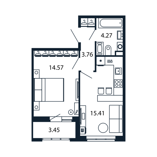 Продажа 1-комнатной квартиры 33 м², 8/12 этаж