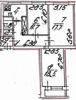 Продажа 3-комнатной квартиры 61 м², 9/9 этаж