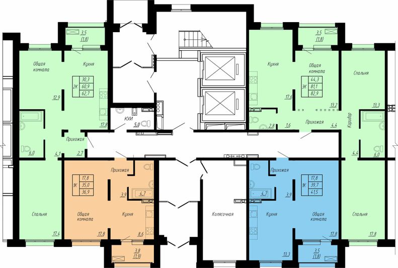 Продажа 3-комнатной квартиры 82,9 м², 1/17 этаж