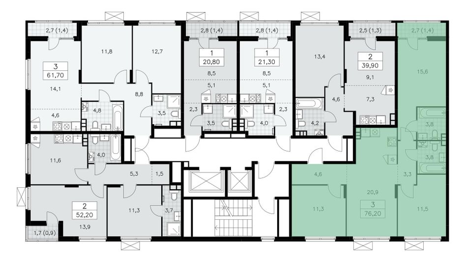 Продажа 3-комнатной квартиры 75,9 м², 6/16 этаж