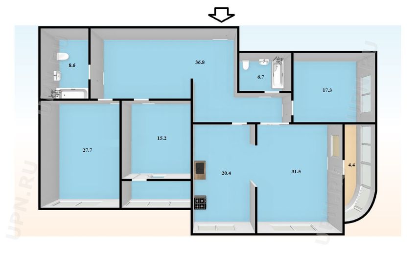 Продажа 4-комнатной квартиры 164 м², 14/25 этаж