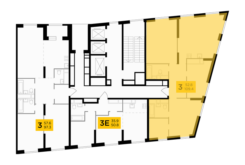 Продажа 3-комнатной квартиры 109,4 м², 30/30 этаж