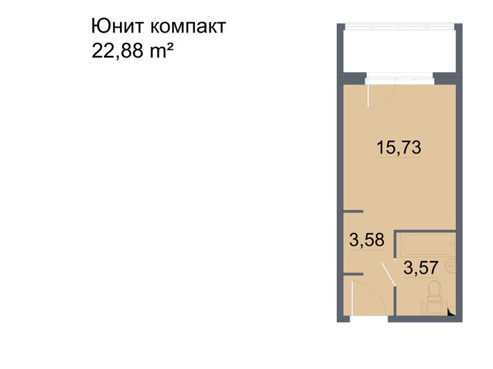 Продажа квартиры-студии 21,9 м², 14/24 этаж
