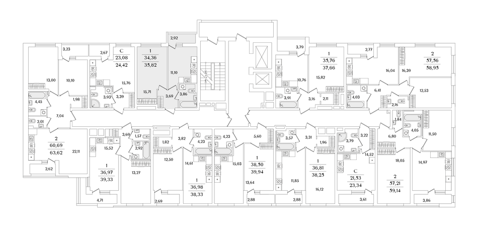 Продажа 1-комнатной квартиры 35,8 м², 6/17 этаж