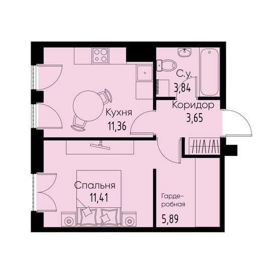 Продажа 1-комнатной квартиры 36,2 м², 6/11 этаж