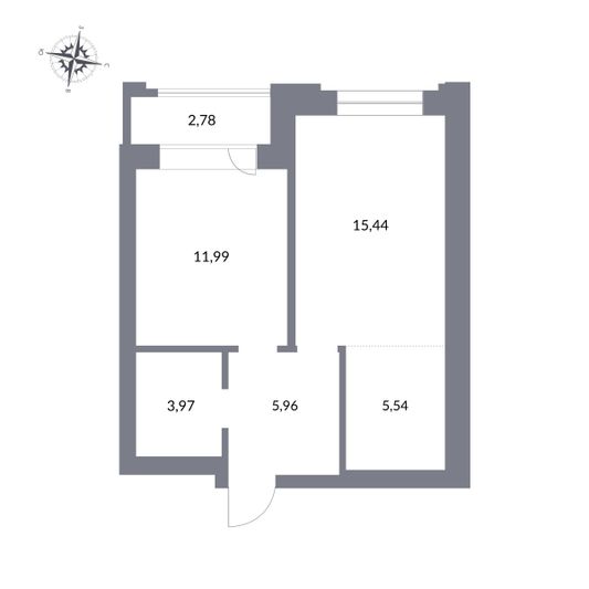 Продажа 2-комнатной квартиры 42,9 м², 1/27 этаж
