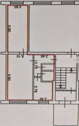 Продажа 2-комнатной квартиры 44 м², 1/5 этаж