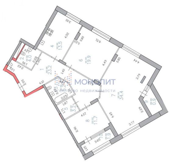 Продажа 3-комнатной квартиры 121 м², 16/21 этаж