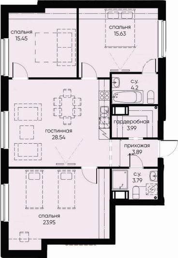 Продажа 3-комнатной квартиры 99,4 м², 5/10 этаж