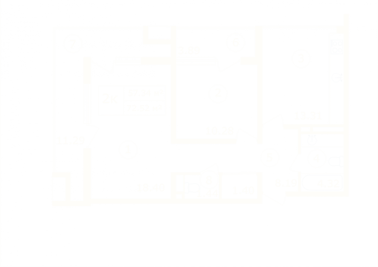 Продажа 2-комнатной квартиры 72,5 м², 7/9 этаж