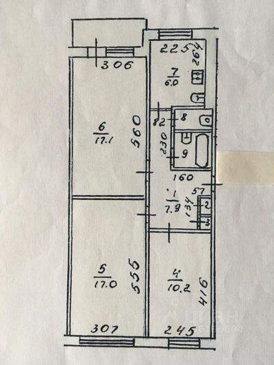 Продажа 3-комнатной квартиры 62,5 м², 1/5 этаж