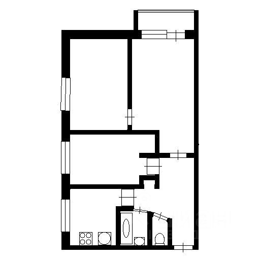 Продажа 3-комнатной квартиры 55 м², 3/4 этаж