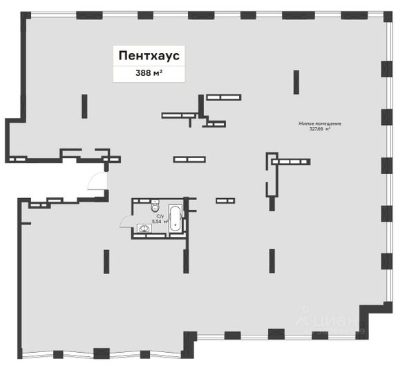 Продажа квартиры со свободной планировкой 388 м², 29/29 этаж