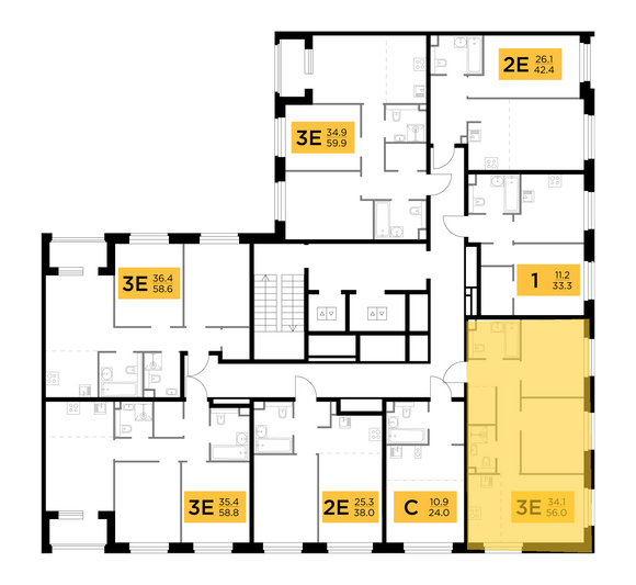 Продажа 3-комнатной квартиры 56 м², 5/12 этаж