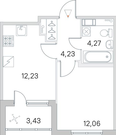 Продажа 1-комнатной квартиры 34,5 м², 4/5 этаж