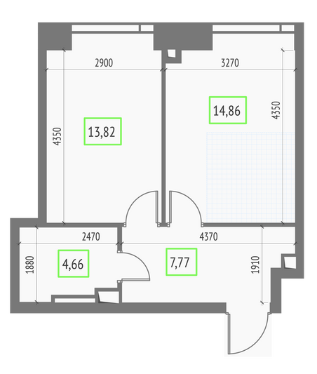 Продажа 1-комнатной квартиры 41,1 м², 6/57 этаж