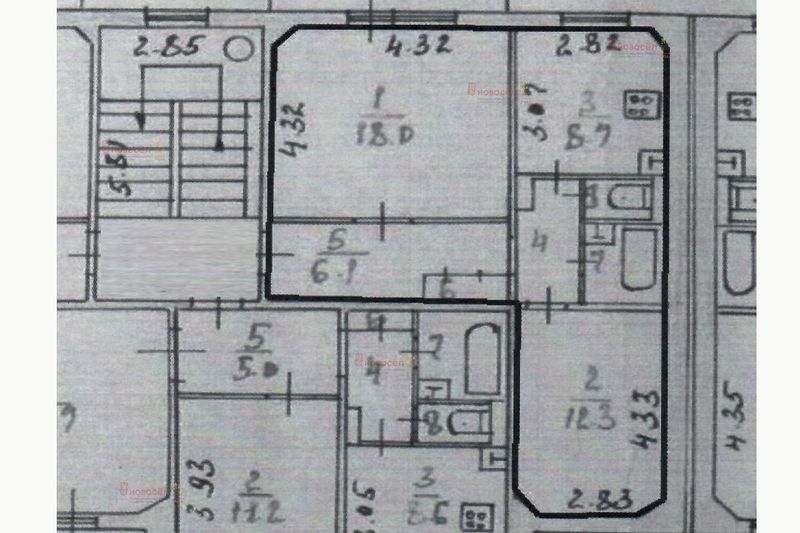 Продажа 2-комнатной квартиры 52 м², 2/5 этаж