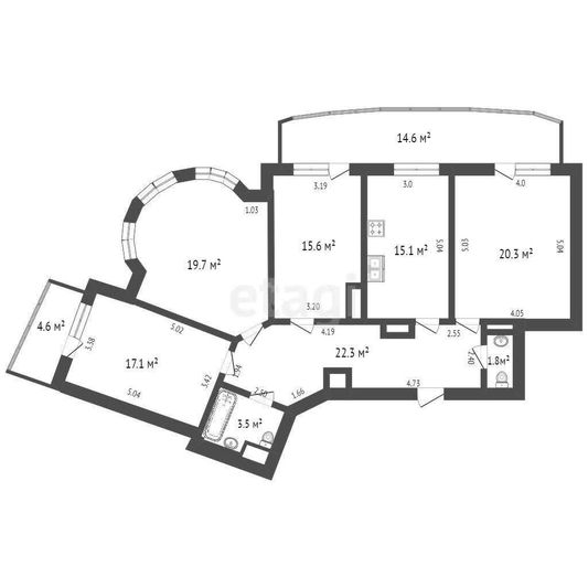 Продажа 4-комнатной квартиры 116,1 м², 14/25 этаж