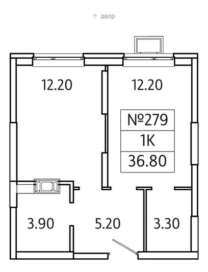 Продажа 1-комнатной квартиры 36,8 м², 15/20 этаж