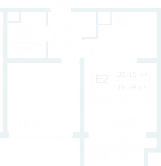 Продажа 1-комнатной квартиры 39,8 м², 3/12 этаж