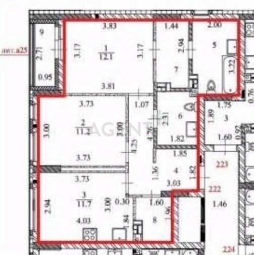 Продажа 2-комнатной квартиры 60,2 м², 4/23 этаж