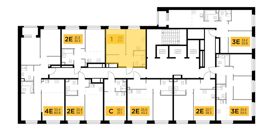 Продажа 1-комнатной квартиры 33,1 м², 21/23 этаж