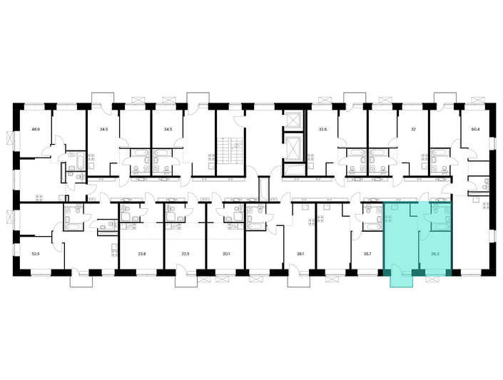 Продажа 1-комнатной квартиры 36,3 м², 8/10 этаж