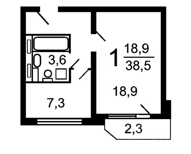Продажа 1-комнатной квартиры 37,9 м², 7/17 этаж