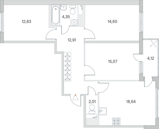 Продажа 3-комнатной квартиры 82,5 м², 2/8 этаж