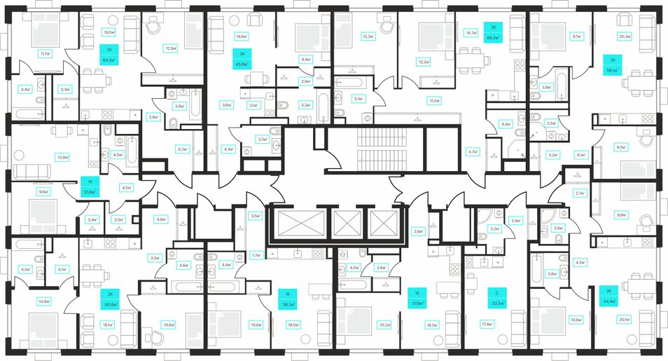 Продажа 1-комнатной квартиры 23,4 м², 7/23 этаж