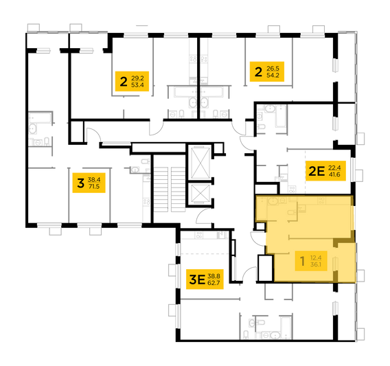 Продажа 1-комнатной квартиры 36,1 м², 3/11 этаж