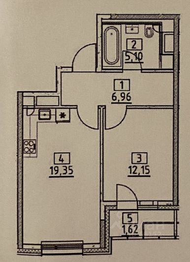 Продажа 1-комнатной квартиры 45 м², 11/23 этаж