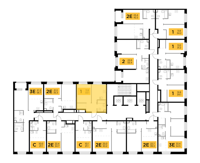 Продажа 1-комнатной квартиры 33,1 м², 18/23 этаж