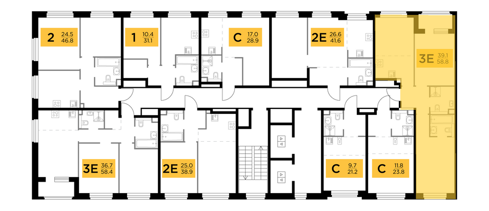 Продажа 3-комнатной квартиры 58,8 м², 18/20 этаж