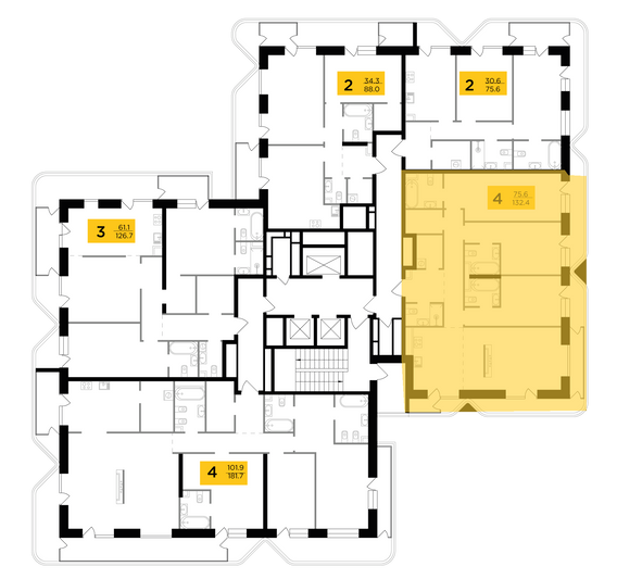 Продажа 4-комнатной квартиры 132,4 м², 14/19 этаж
