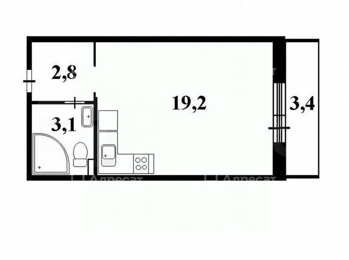 Продажа квартиры-студии 28,6 м², 18/18 этаж