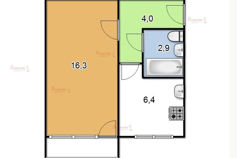 Продажа 1-комнатной квартиры 30 м², 4/4 этаж