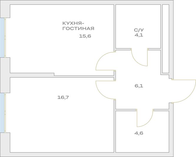 Продажа 1-комнатной квартиры 47 м², 9/23 этаж