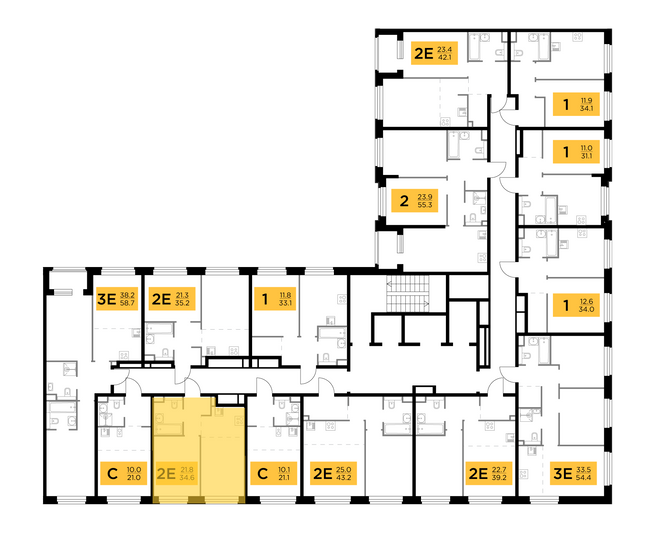 Продажа 2-комнатной квартиры 34,6 м², 3/23 этаж