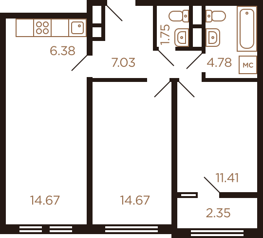 Продажа 3-комнатной квартиры 63 м², 4/8 этаж
