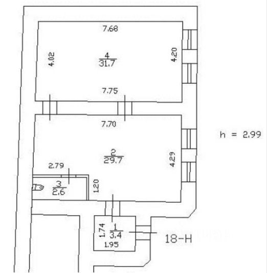 Продажа 2-комнатной квартиры 67,4 м², 1/6 этаж