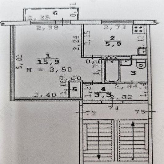 Продажа 1-комнатной квартиры 31 м², 5/5 этаж